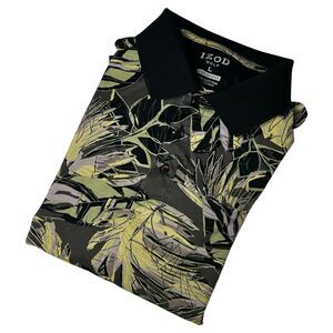 Izod Golf Men’s Size Large Short Sleeve Tropical Print‎ Golf Polo